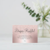 Roos gouden glitter ombre metallic luierverloting informatiekaartje (Staand voorkant)