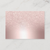 Roos gouden glitter ombre metallic luierverloting informatiekaartje (Achterkant)