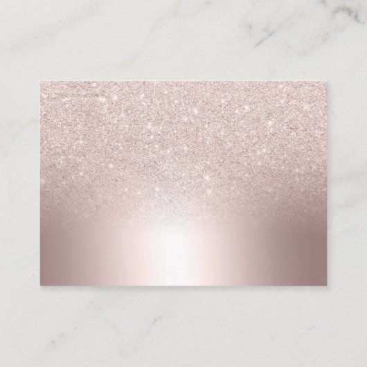 Roos gouden glitter ombre metallic luierverloting informatiekaartje (Achterkant)