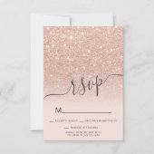 Roos gouden glitter ombre RSVP blush roze Sweet 16 Kaart (Voorkant)