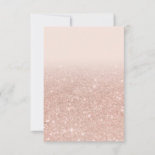 Roos gouden glitter ombre RSVP blush roze Sweet 16 Kaart (Achterkant)