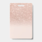 Roos gouden glitter ombre script blush Sweet 16 VI Badge (Achterkant)