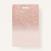 Roos gouden glitter ombre script blush Sweet 16 VI Badge (Achterkant)