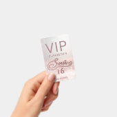 Roos gouden glitter ombre script Sweet 16 VIP Badge (Handheld)