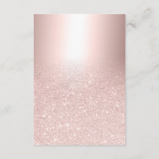 Roos gouden glitter ombre wensing goed bruiloft informatiekaartje (Achterkant)