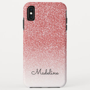 Roos gouden glitter ombre zwart script naam Case-Mate iPhone case