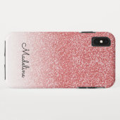Roos gouden glitter ombre zwart script naam Case-Mate iPhone case (Achterkant (horizontaal))