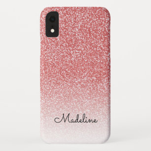 Roos gouden glitter ombre zwart script naam Case-Mate iPhone case