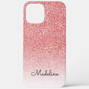 Roos gouden glitter ombre zwart script naam Case-Mate iPhone case