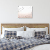 Roos gouden glitter op marmeren doek canvas afdruk (Insitu (Slaapkamer))