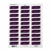Roos gouden glitter Paarse bruiloft retour adres Etiket (Full Sheet)
