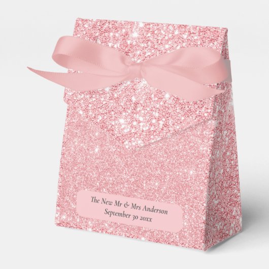 Roos gouden glitter Pas getrouwd bruiloft dank u Bedankdoosjes (Voorkant Zijde)