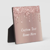 Roos Gouden Glitter Plaque Gift Aangepaste Tekstna Fotoplaat (Voorkant)