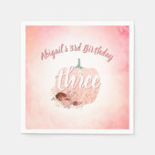 Roos Gouden Glitter Pompoen Herfst Meisjes 3e Verj Servet (Voorkant)