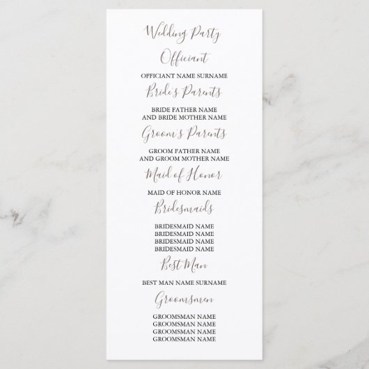 Roos gouden glitter pompoenen herfst bruiloft prog programmakaart (Achterkant)