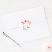Roos gouden glitter roze bloemig vrijgezellenfeest ronde sticker (Envelop)