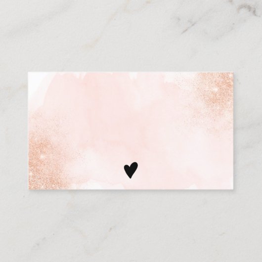 Roos Gouden glitter roze borstel logo dank u Visitekaartje (Achterkant)