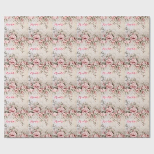 roos gouden glitter, roze folie, kerstinpakpap cadeaupapier (Vlak)