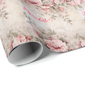 roos gouden glitter, roze folie, kerstinpakpap cadeaupapier (Rol Hoek)