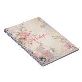 roos gouden glitter, roze folie, kerstinpakpap notitieboek (Rechterzijde)