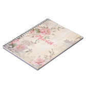 roos gouden glitter, roze folie, kerstinpakpap notitieboek (Linkerzijde)