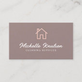 Roos gouden glitter roze Huis Schoonmaakservice Visitekaartje (Voorkant)