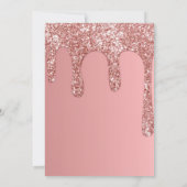 Roos Gouden Glitter Roze Meisje 10e Verjaardag Kaart (Achterkant)