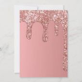 Roos Gouden Glitter Roze Meisje 10e Verjaardag Kaart (Achterkant)