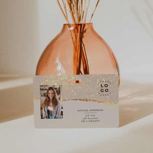 Roos gouden glitter roze modern meisjesachtige ele badge