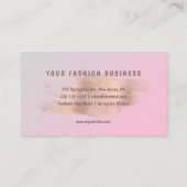 Roos gouden glitter roze naaister mode designer visitekaartje (Achterkant)