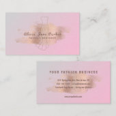 Roos gouden glitter roze naaister mode designer visitekaartje (Voorkant / Achterkant)