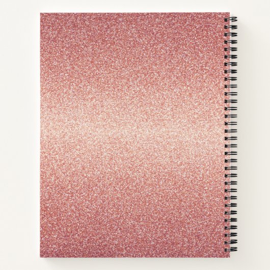 Roos gouden glitter roze naam script notitieboek (Achterkant)