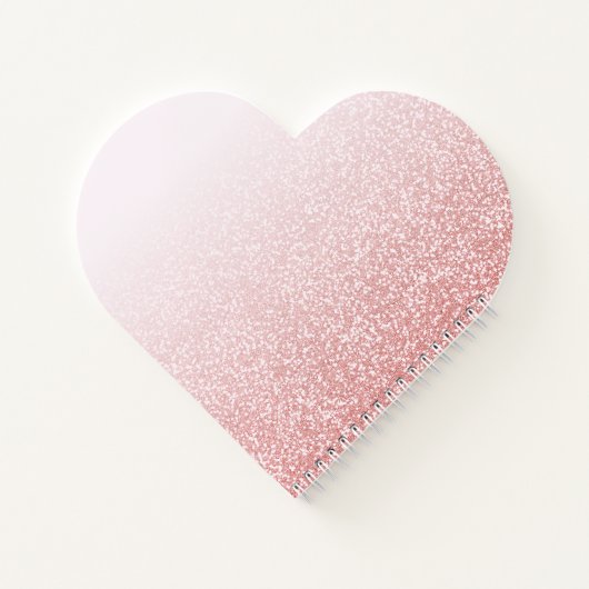 Roos Gouden Glitter Roze Ombre Monogram Notitieboek (Achterkant)