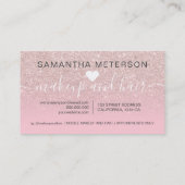 Roos gouden glitter roze ombre scriptmake-up 10 klantenkaartje (Achterkant)