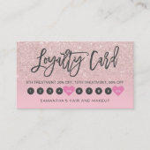 Roos gouden glitter roze ombre scriptmake-up 10 klantenkaartje (Voorkant)