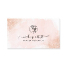 Roos Gouden glitter roze penseelstreek logo make-u