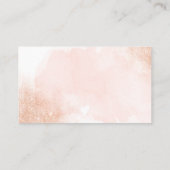 Roos Gouden glitter roze penseelstreek orde dank u Visitekaartje (Achterkant)