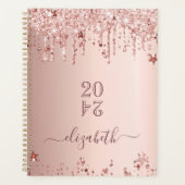 Roos gouden glitter roze sterren elegant 2026 planner (Voorkant)