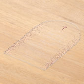 Roos Gouden Glitter Roze Tekstboog Eerste Communie Acryl Uitnodigingen (Laagn)