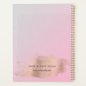 Roos gouden glitter roze trendy moderne make-up ar planner (Achterkant)
