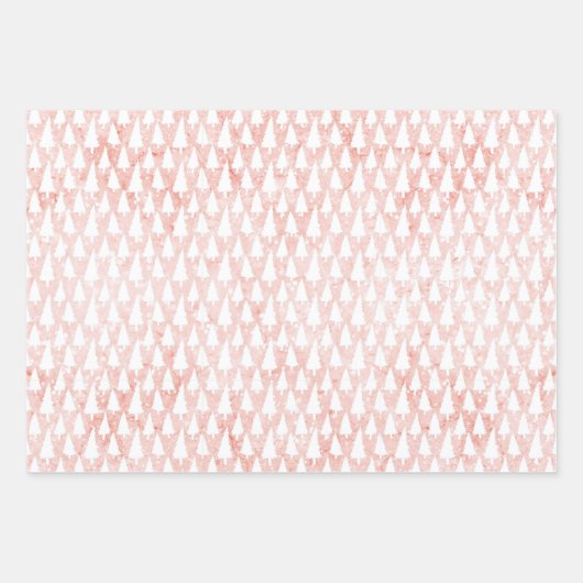 Roos Gouden Glitter Roze Wit +Mauve Kerstcadeau Inpakpapier Vel (Voorkant 2)