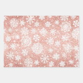 Roos Gouden Glitter Roze Wit +Mauve Kerstcadeau Inpakpapier Vel (Voorkant)