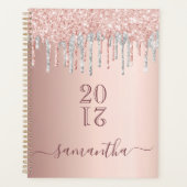 Roos gouden glitter roze zilver 2025 planner (Voorkant)