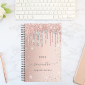 Roos gouden glitter roze zilveren naam 2025 planner