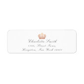 Roos Gouden Glitter RSVP Kroonprinses Bruids Wit Etiket (Voorkant)