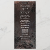 Roos Gouden Glitter Rustieke Natuur Trouwprogramma Programmakaart (Achterkant)