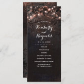 Roos Gouden Glitter Rustieke Natuur Trouwprogramma Programmakaart (Voorkant / Achterkant)