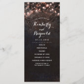 Roos Gouden Glitter Rustieke Natuur Trouwprogramma Programmakaart (Voorkant)