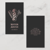 Roos Gouden Glitter Schaar Kam Barber Pool Visitekaartje (Voorkant / Achterkant)