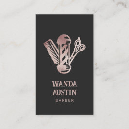 Roos Gouden Glitter Schaar Kam Barber Pool Visitekaartje